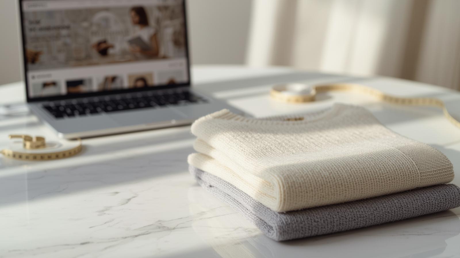 Luxury cashmere sweater displayed in a minimalist setting, representing common mistakes when buying cashmere online